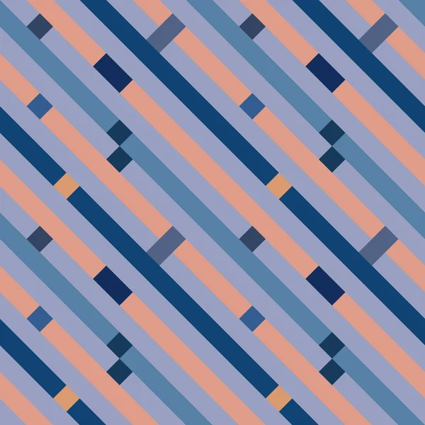 완벽 한 기하학적 stripy 패턴입니다. 대각선의 스트립, 선. 블루, 오렌지, 백색 줄무늬 배경에의 사각형 아기, 어린이 컬러입니다. 벡터 — 스톡 벡터