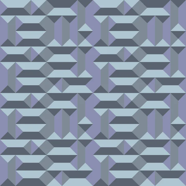 Naadloze geometrische architecturale patroon. Convexe metallic textuur met rechthoekige en vierkante piramides. Grijs blauw gekleurde achtergrond. Vector — Stockvector