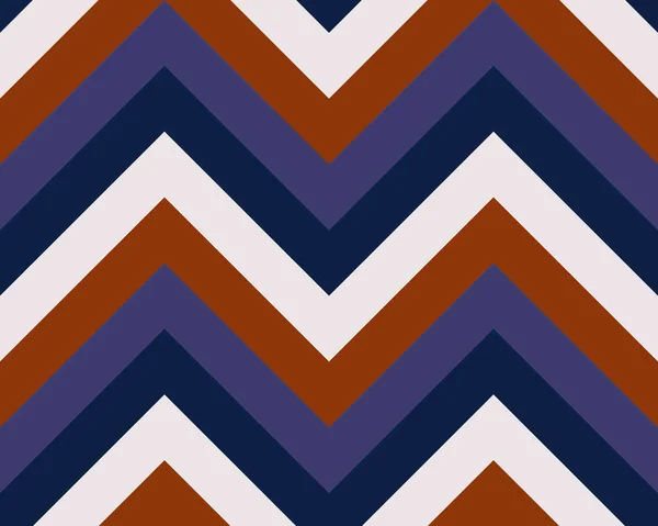 Rayé, zigzaguant motif sans couture. Texture de ligne Zig-zag. Fond géométrique rayé. Orange, bleu, blanc contraste coloré. Vecteur — Image vectorielle