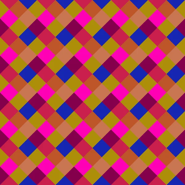 Seamless geometrik kontrol modeli. Çapraz kare, örgü, dokuma satır arkaplanı. Patchwork, rhombus, sendeleyerek doku. Bebeğim, festival, palyaço, tatil renkler. Vektör