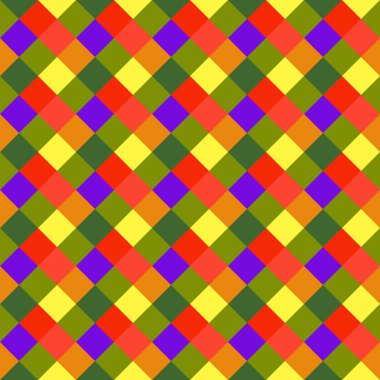 Seamless geometrik kontrol modeli. Çapraz kare, örgü, dokuma satır arkaplanı. Patchwork, rhombus, sendeleyerek doku. Bebeğim, festival, palyaço, tatil renkler. Vektör