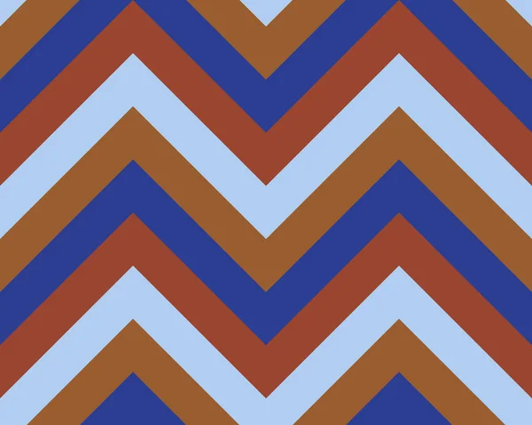 Rayas, zigzagueando patrón sin costuras. Textura de la línea Zig-zag. Fondo geométrico a rayas. Color azul, naranja, sepia en contraste. Vector — Vector de stock