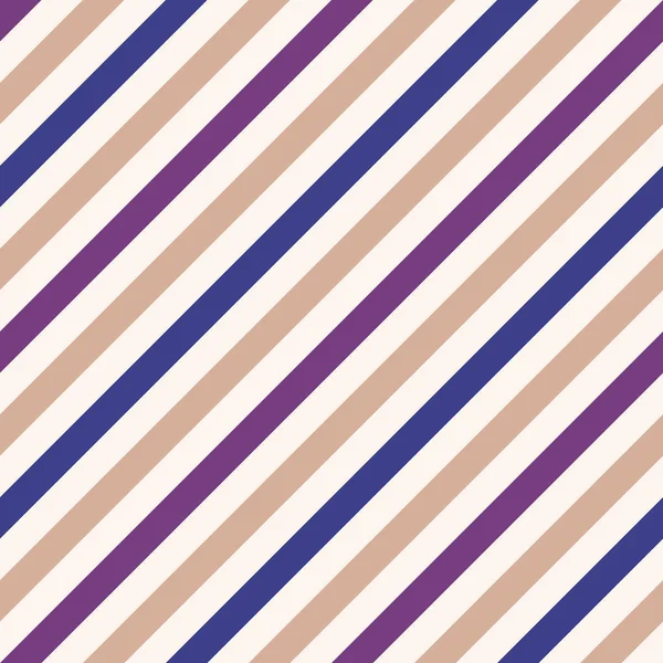 Nahtlose geometrische Muster. Stripy Textur für Krawatte. diagonaler Kontraststreifen Hintergrund. weiß, blau, violett, blassorange. Vektor — Stockvektor