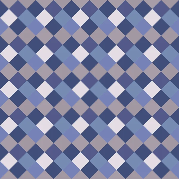 シームレスな幾何学的な模様 斜め正方形 不織布ライン背景 パッチワーク テクスチャ ブルー グレー 白のパステル色 ベクトル — ストックベクタ
