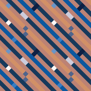 Kesintisiz geometrik çizgili desen. Doku Çapraz Şeritler, satırları. Mavi, turuncu, Gri çizgili arka plan üzerinde dikdörtgenler. Vektör