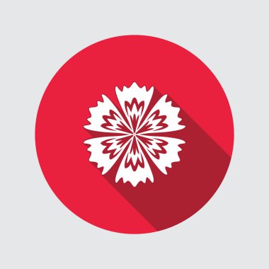 Peygamber Çiçeği, mavi haşhaş, kantaron, knapweed çiçek simgeler. Bahar çiçek, şifalı otlar sembolü. Yuvarlak daire uzun gölge ile düz simgesi. Vektör