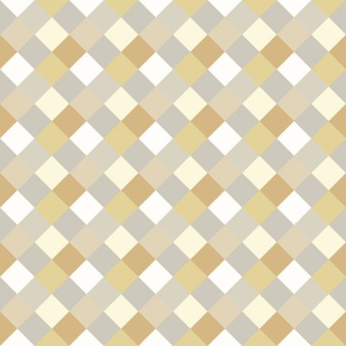 Kesintisiz geometrik desen. Çapraz kare, örgü, dokuma satır arkaplanı. Strapwork doku sıcak, yumuşak, hafif, gri, bej, zeytin renklerde. Rhomb, dikey şekil. Vektör