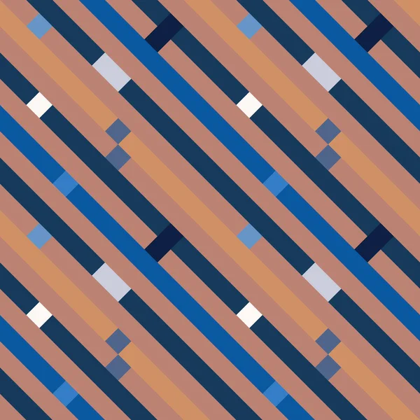 완벽 한 기하학적 stripy 패턴입니다. 대각선의 스트립, 선. 블루, 오렌지, 회색 줄무늬 배경에의 사각형 벡터 — 스톡 벡터