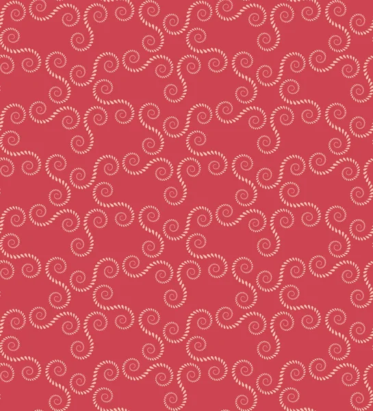 Nahtloses Spitzenmuster. Vintage abstrakte Textur. Spirale, wirbelnde Figuren aus Lorbeerblättern. roter, rosiger, kontrastfarbener Hintergrund. Vektor — Stockvektor