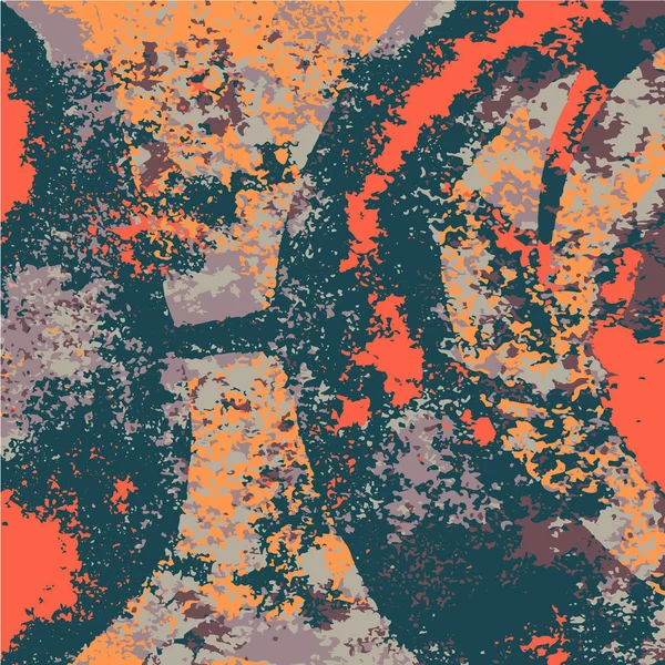 Hand getekende aquarel tempera schets patroon. Grafische abstracte dynamische textuur. Weer, storm, dramatische weergave, chaos thema samenstelling. Grijs, beige, oranje gekleurde achtergrond. Vector — Stockvector