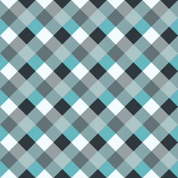 Бесшовный геометрический проверенный шаблон. Диагональный квадрат, тканый фон. Ромб, лоскутная текстура. Синий, голубой, холодный мягкий цвет. Вектор — стоковый вектор