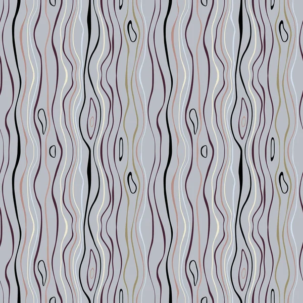 Patrón de rayas sin costuras. Líneas onduladas delgadas verticales. Textura tema invierno. Fondo gris, negro, de color claro. Vector — Archivo Imágenes Vectoriales