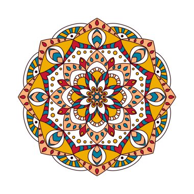 Yuvarlak Hint süsleme / çizilmiş Mandala el