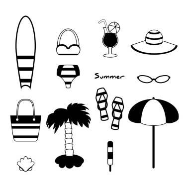 Plaj öğeleri koleksiyonu