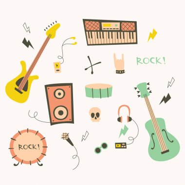 Soyut Rock müzik öğeleri.