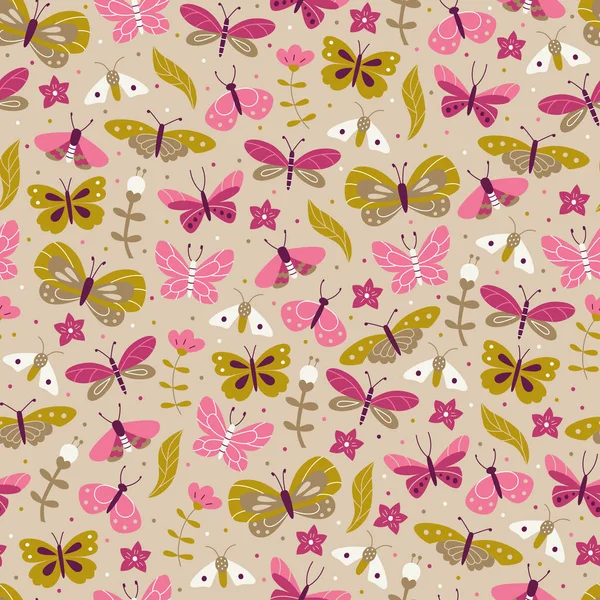 Doodle kelebek ile sorunsuz arka plan. 