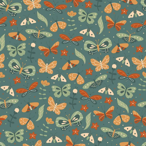 Doodle kelebek ile sorunsuz arka plan. 