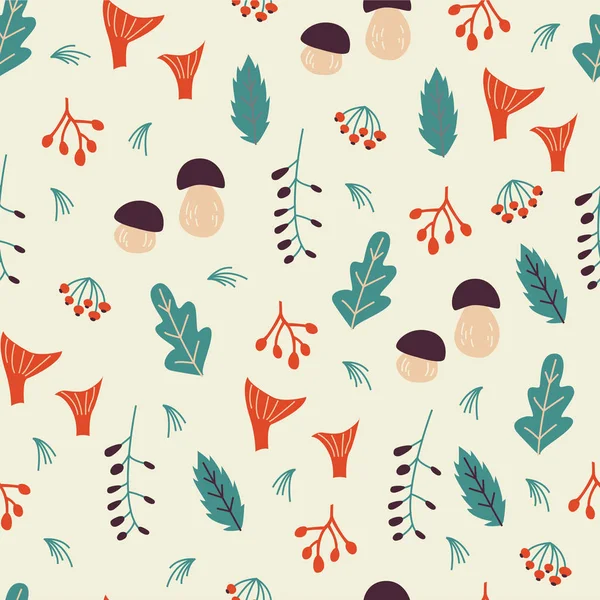 ベクターの森シームレス パターン。布、紙、その他の印刷のためのパターン. — ストックベクタ
