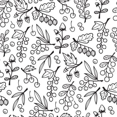 Çilek dallar ile Seamless Modeli.