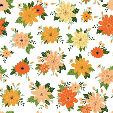 El çizimi çiçek deseni. 