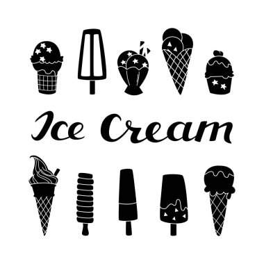 Dondurmanın Doodle tarzında vektör illüstrasyonu.