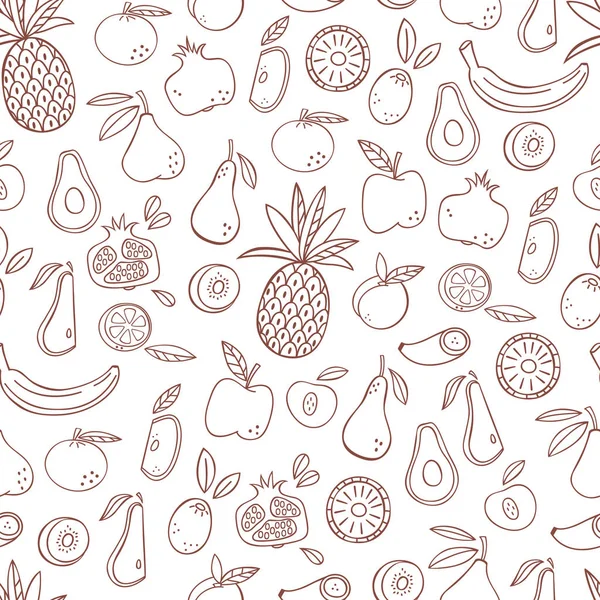 Doodle meyve Seamless modeli. Gıda arka plan.