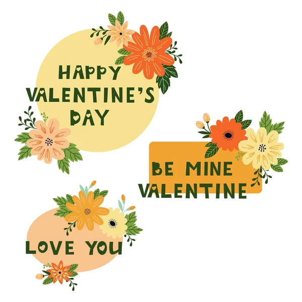 Marco vectorial con flores. Plantilla para tarjeta de felicitación, boda o día de San Valentín . — Vector de stock