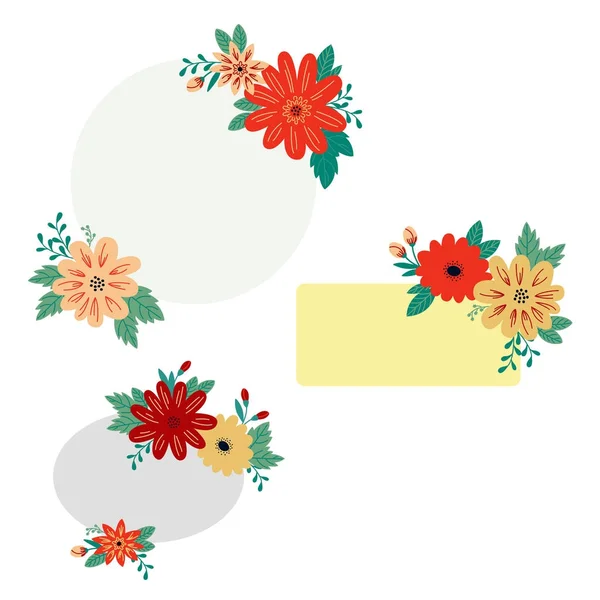 Vector Frame with Flowers. Template for Greeting Card, Wedding or Valentine's Day. — Stock Vector