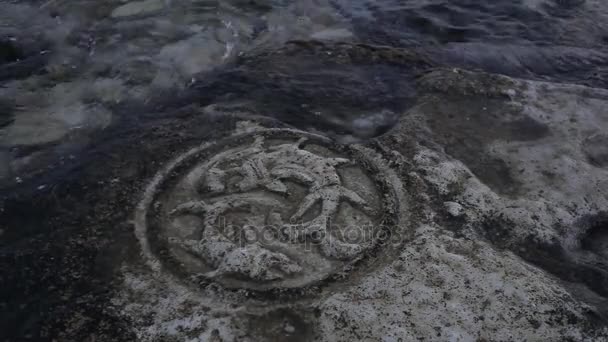 Relieve Talla Piedra Bajo Agua Crimea — Vídeo de stock