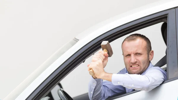 Armed and aggressive driver — Stock Photo, Image