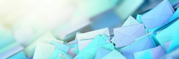 无限邮件信封，3D渲染背景 — 图库照片