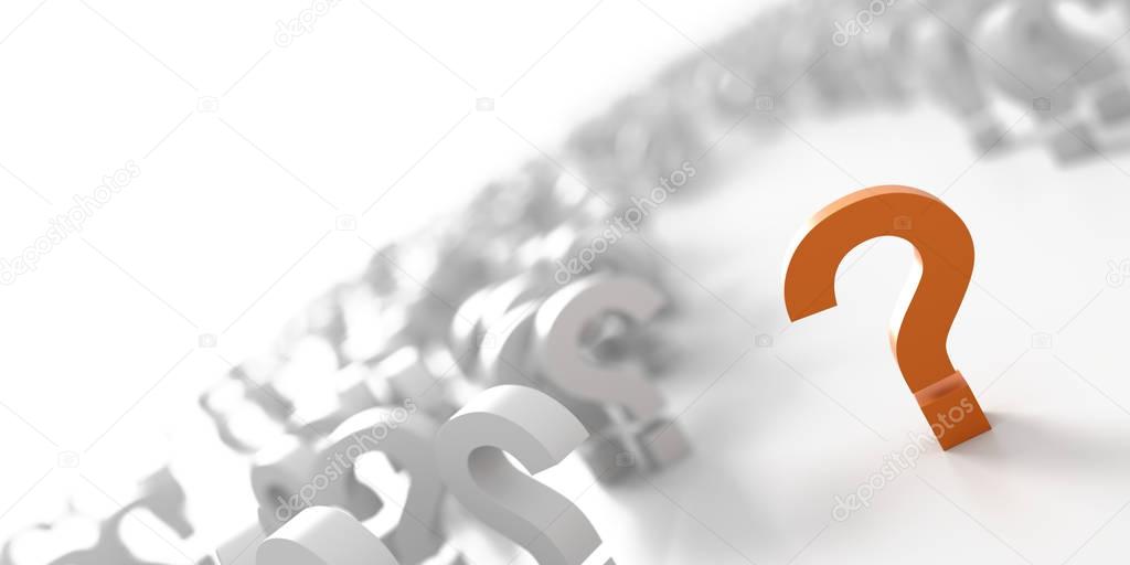 infinite question icons, original 3d rendering; business and mar