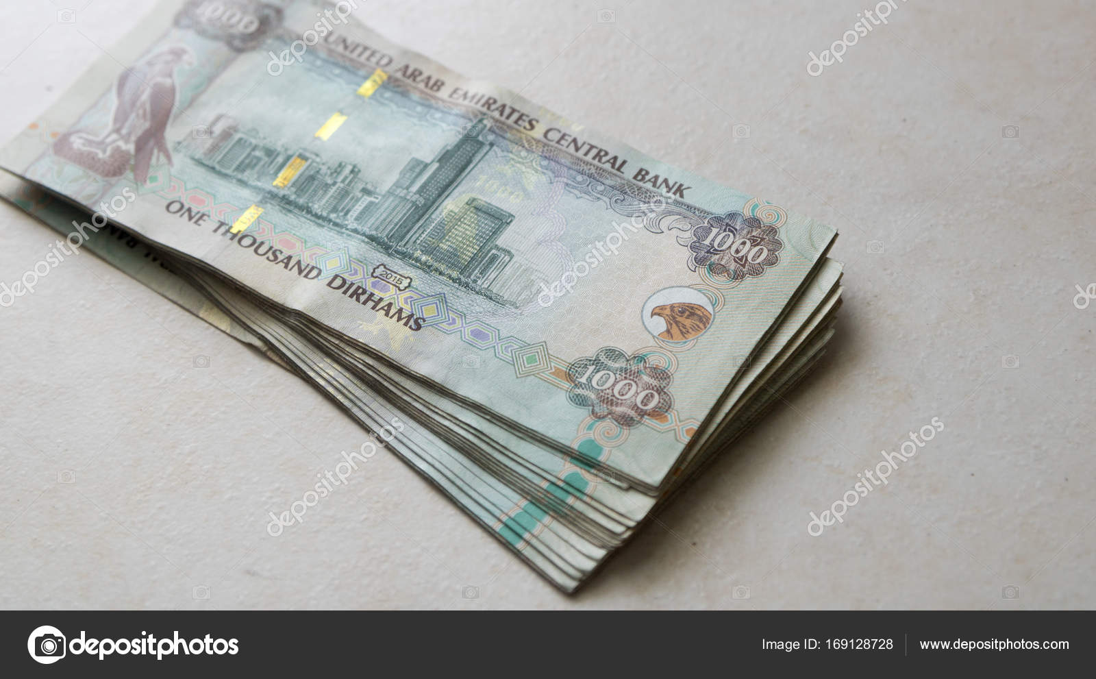 UAE one thousand Dirhams banknotes isolated on a bright backgrou — Stock  Photo © tostphoto #169128728