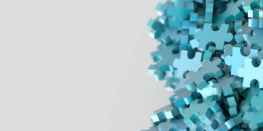 Jigsaw arka plan, ekip çalışması ve strateji kavramları, orijinal 3d r