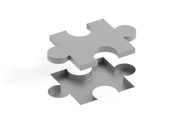 Jigsaw háttér, a csapatmunka és a stratégiai koncepciók, eredeti 3D-s r — Stock Fotó