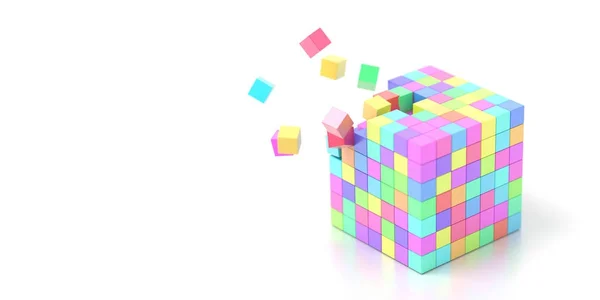 Exploding cubes concept — Stock Photo, Image