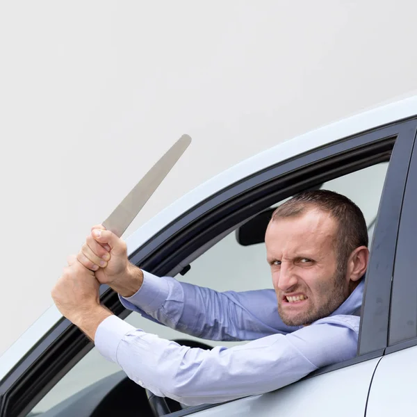 Gewapende en agressieve chauffeur — Stockfoto