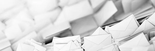 Sonsuz posta zarfları, 3d oluşturma arkaplanı — Stok fotoğraf