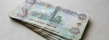 BAE bin dirhem banknotlar izole