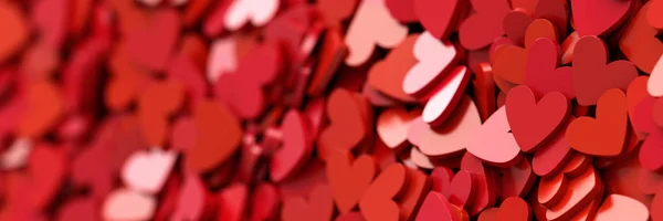 Infinite hearts background, original 3d rendering — Stock Photo, Image