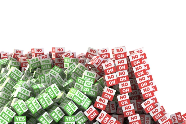 Ja och inga oändlig kuber, ursprungliga 3d-rendering — Stockfoto