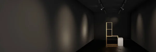 Empty museum showcase with customizable copy space