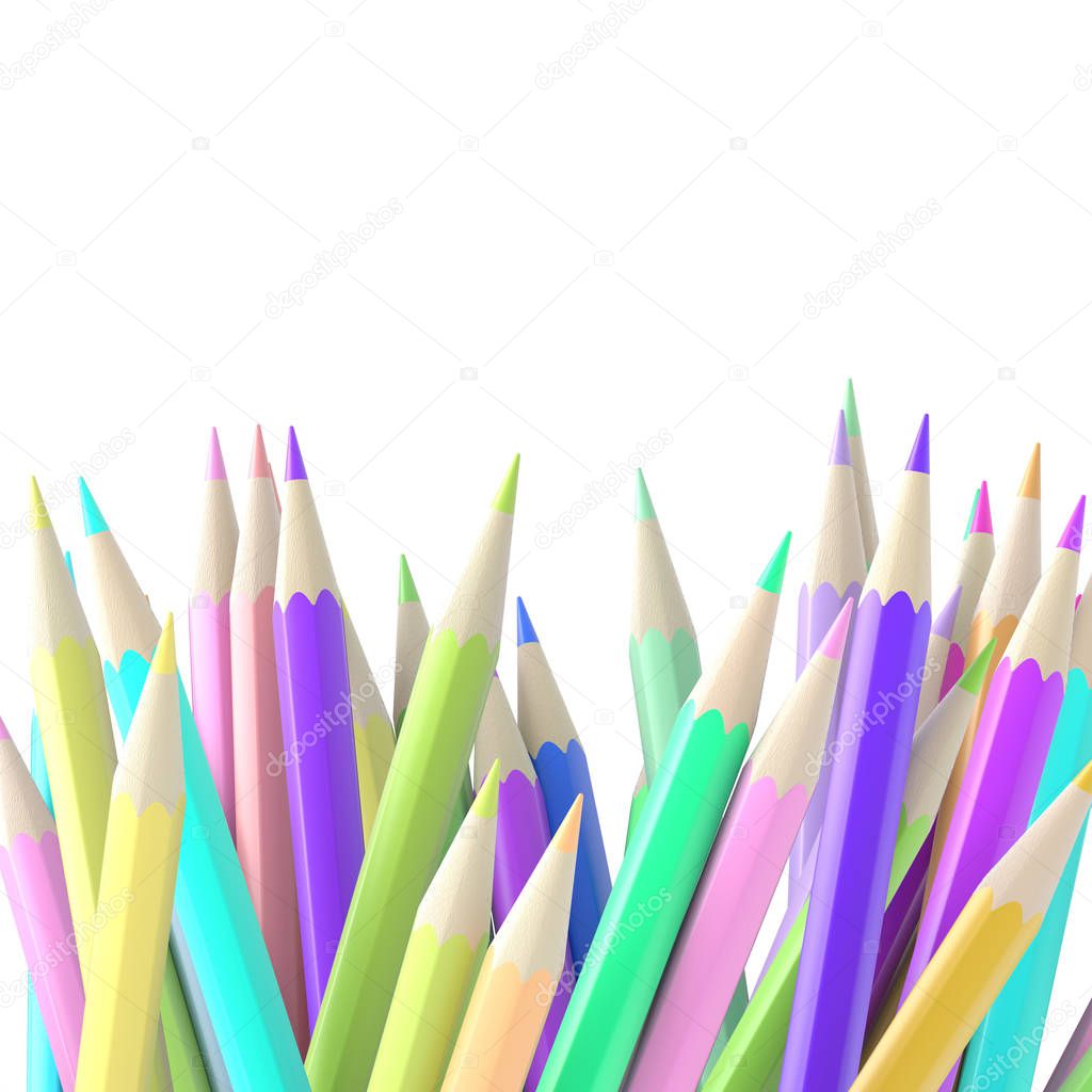 Infinite pencils background, education and creativity theme