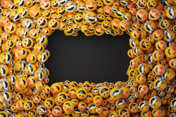 Emoticons infinitos 3d fundo de renderização, mídias sociais e com — Fotografia de Stock