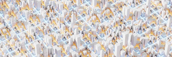 Techno mega ciudad; conceptos de tecnología urbana y futurista, orig —  Fotos de Stock