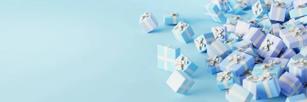 Нескінченні подарункові коробки, різдвяна і вечірка тема, оригінальний 3d render — стокове фото