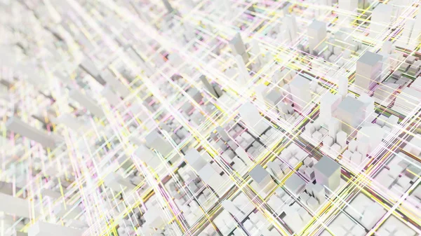技术大城市;城市和未来主义的技术概念, 奥里格 — 图库照片