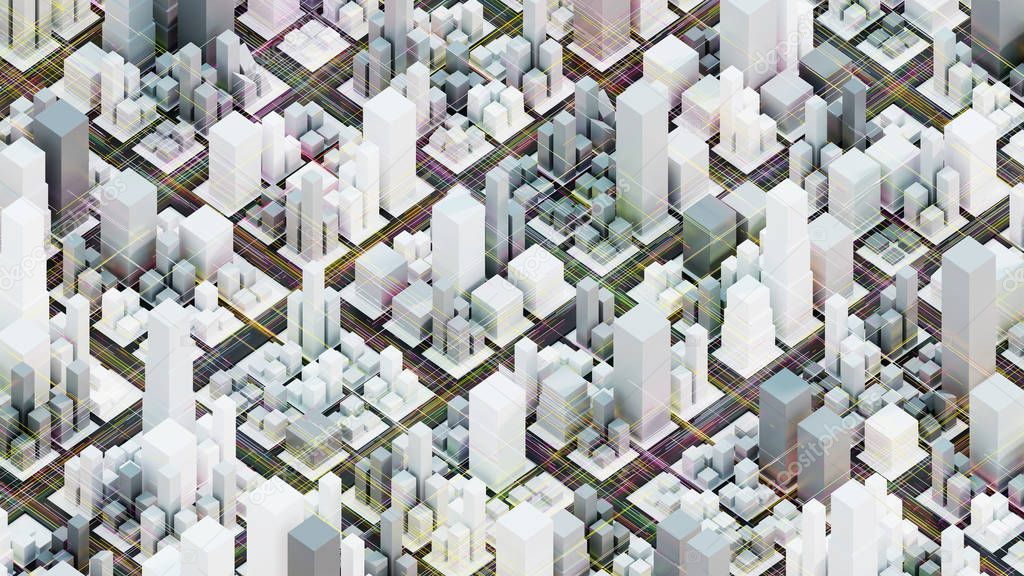 Techno mega city; urban and futuristic technology concepts, orig