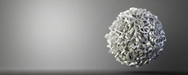 Sayılar, orijinal 3D Rendering Illustration, teknoloji kavramları tarafından yapılan soyut küre