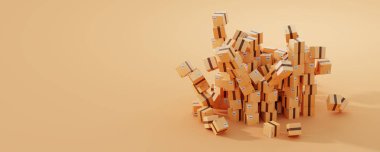 Sonsuz karton kutular, lojistik endüstri kavramları, 3d render illüstrasyon